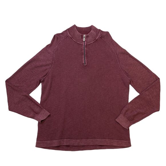 Tommy Bahama Island Tide 1/2 Zip Sweater Mens XL Extra Large 100% Cotton Knit - Picture 1 of 9